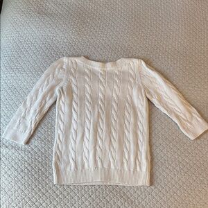 Brooks Brothers Women's White Cable Knit Sweater Size Medium